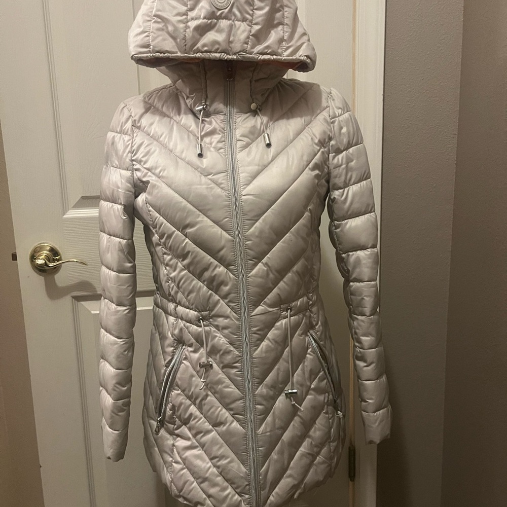 French Connection Silver Quilted Puffer Jacket